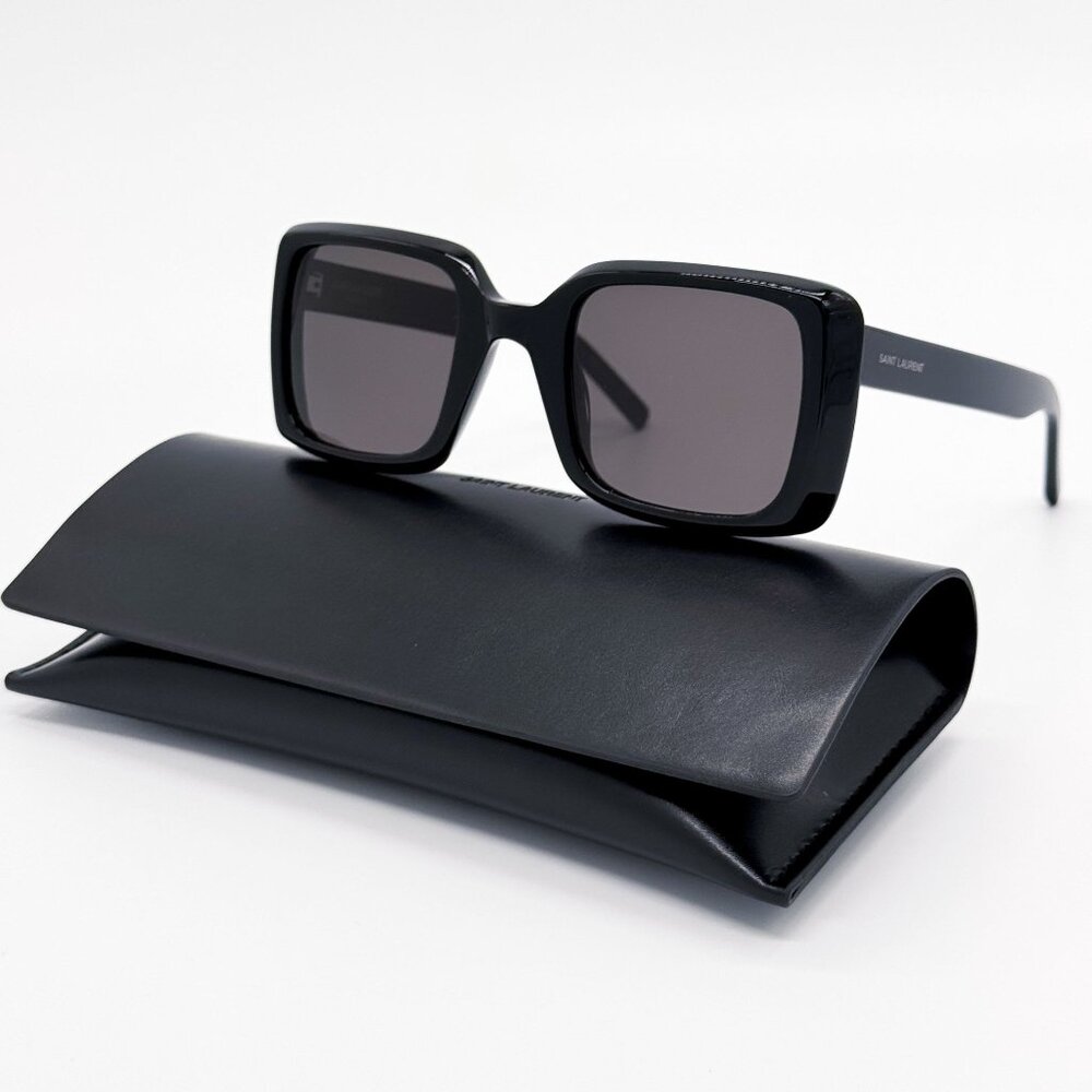 NEW SAINT LAURENT SUNGLASSES, SAINT LAURENT WOMEN BLACK SL497 001